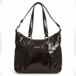 COACH 2012 Mahogany  Patent Leather Ashley Shoulder Bag 20451